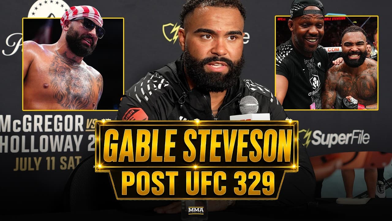 Gable Steveson RESPONDS To Josh Hokit & Bo Nickal After UFC 329 Win | MMA Fighting