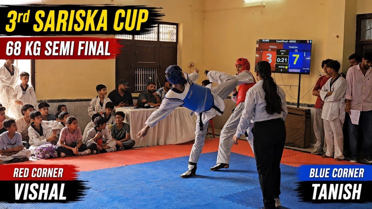 Tanish vs Vishal | 68KG Semi Final | 3rd Sariska Cup #Sariskacupalwar #taekwondofight