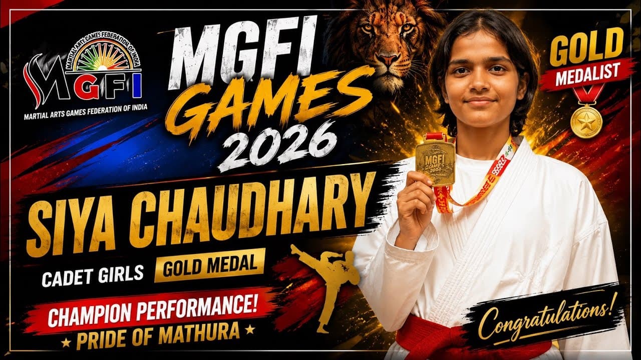 🇮🇳 Mathura’s Champion Siya Chaudhary Wins GOLD at National Martial Arts Championship.