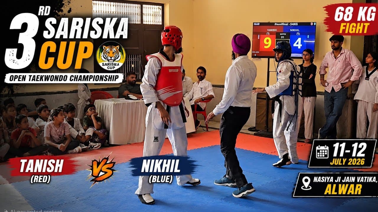 🔥 Tanish vs Nikhil | 68KG Semifinal | 3rd Sariska Cup Taekwondo Championship 2026 #68kg #tkd