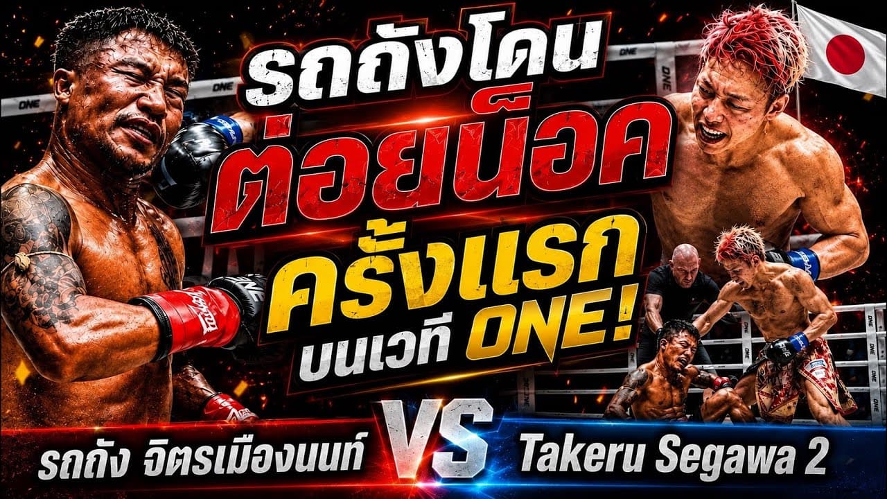 รถถังโดนต่อยน็อคครั้งแรกบนเวทีONE! รถถัง จิตรเมืองนนท์ vs Takeru Segawa 2 2026-07-17 22:59