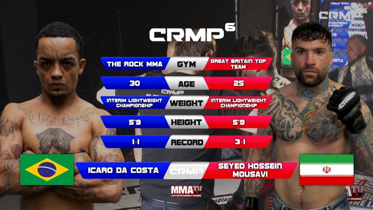 CRMP 6 | CRMP INTERIM LIGHTWEIGHT CHAMPIONSHIP Mousavi Vs Da Costa Full Fight
