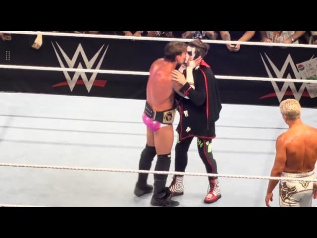 CM Punk and Cody Rhodes Kiss Danhausen in Wild WWE Live Event Moment