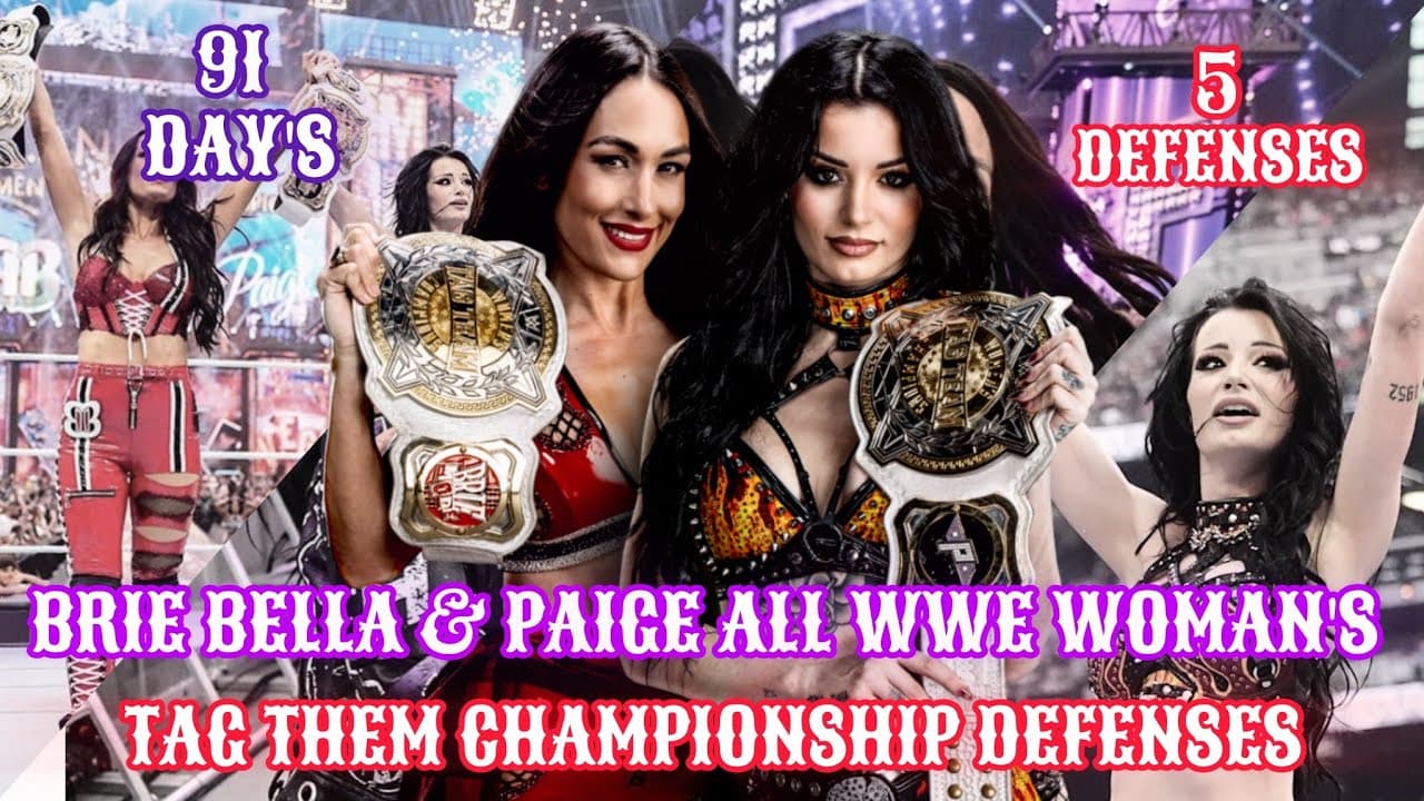 Brie Bella & Paige All WWE Woman's Tag Team Championship Defenses ( LivtoMach )