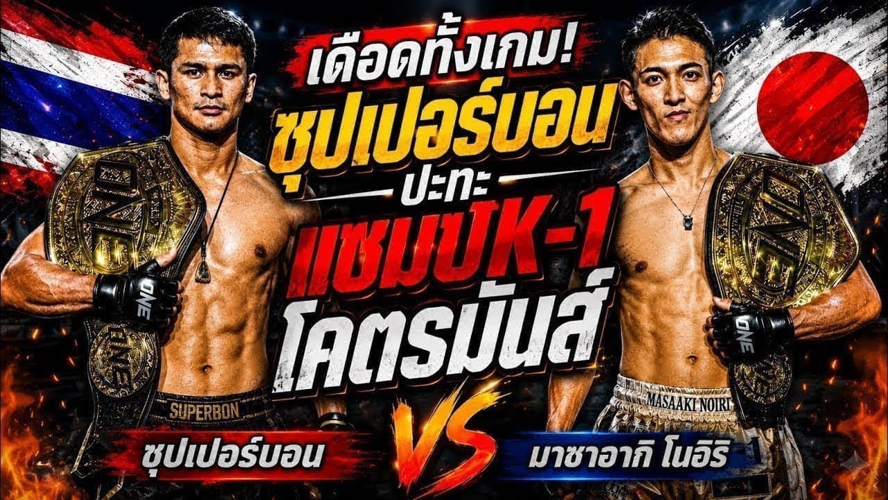 เดือดทั้งเกม! ซุปเปอร์บอนปะทะแชมป์K-1 โคตรมันส์ ซุปเปอร์บอน vs มาซาอากิ โนอิริ 2026-08-01 16:01