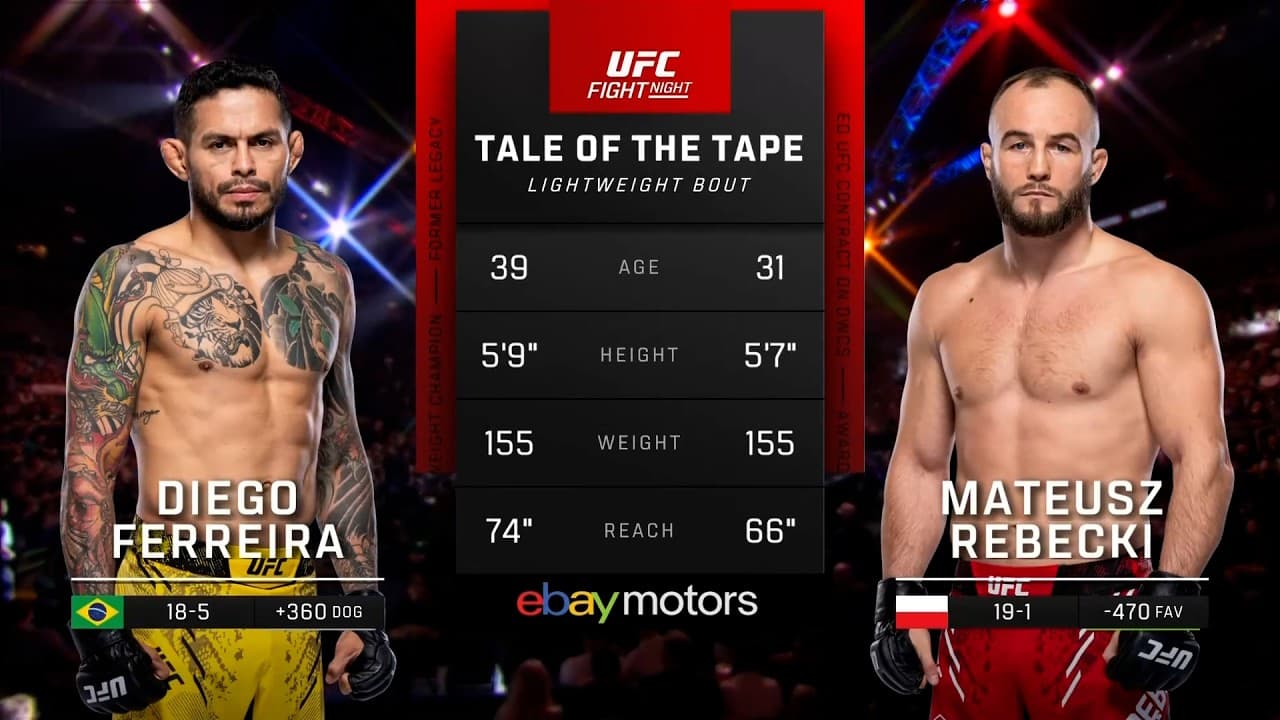 Diego Ferreira x Mateusz Rebecki | LUTA COMPLETA | UFC Vegas 120