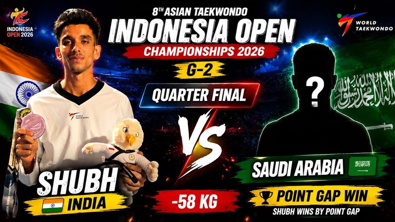 Shubh 🇮🇳 vs Saudi Arabia 🇸🇦 | Point Gap Win | -58kg Quarter Final