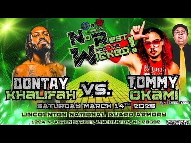 THE! Dontay Khalifah vs. Tommy Okami: Wrestling Evolution, March 14, 2026