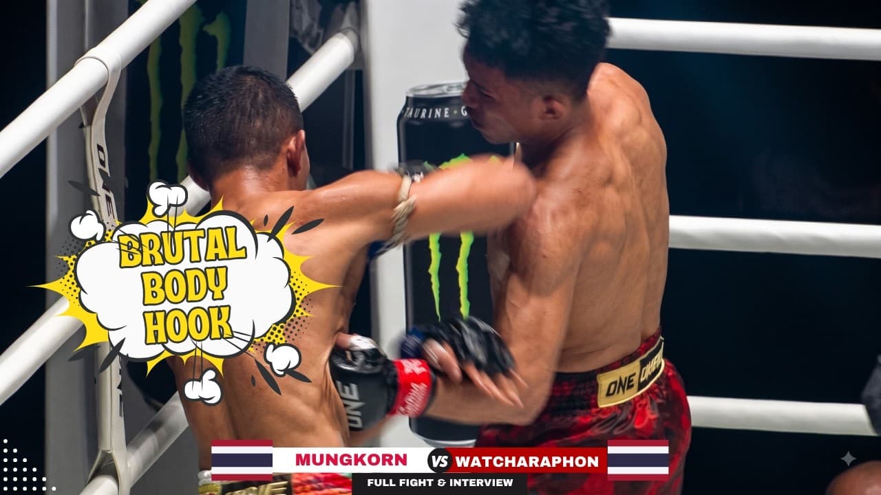 BRUTAL BODY HOOK KO! Watcharaphon Folds Mungkorn In Round 2!