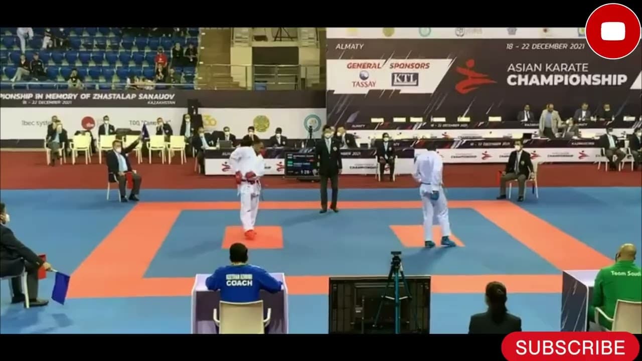 +84 K.G Full Match. Asian Karate Championship. Sudhir Sehrawat India AKA VS  Tareg Hamedi Saudi AO..