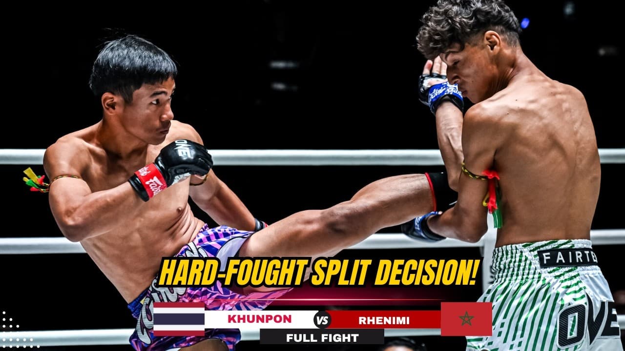 MASSIVE LEAPING OVERHAND! Khunpon Drops Moroccan Giant In Lumpinee Thriller!