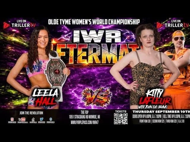 IWR: Leela Hall vs. Kitty Lafluer (Olde Tyme womens athletic champion match) 9/10/26