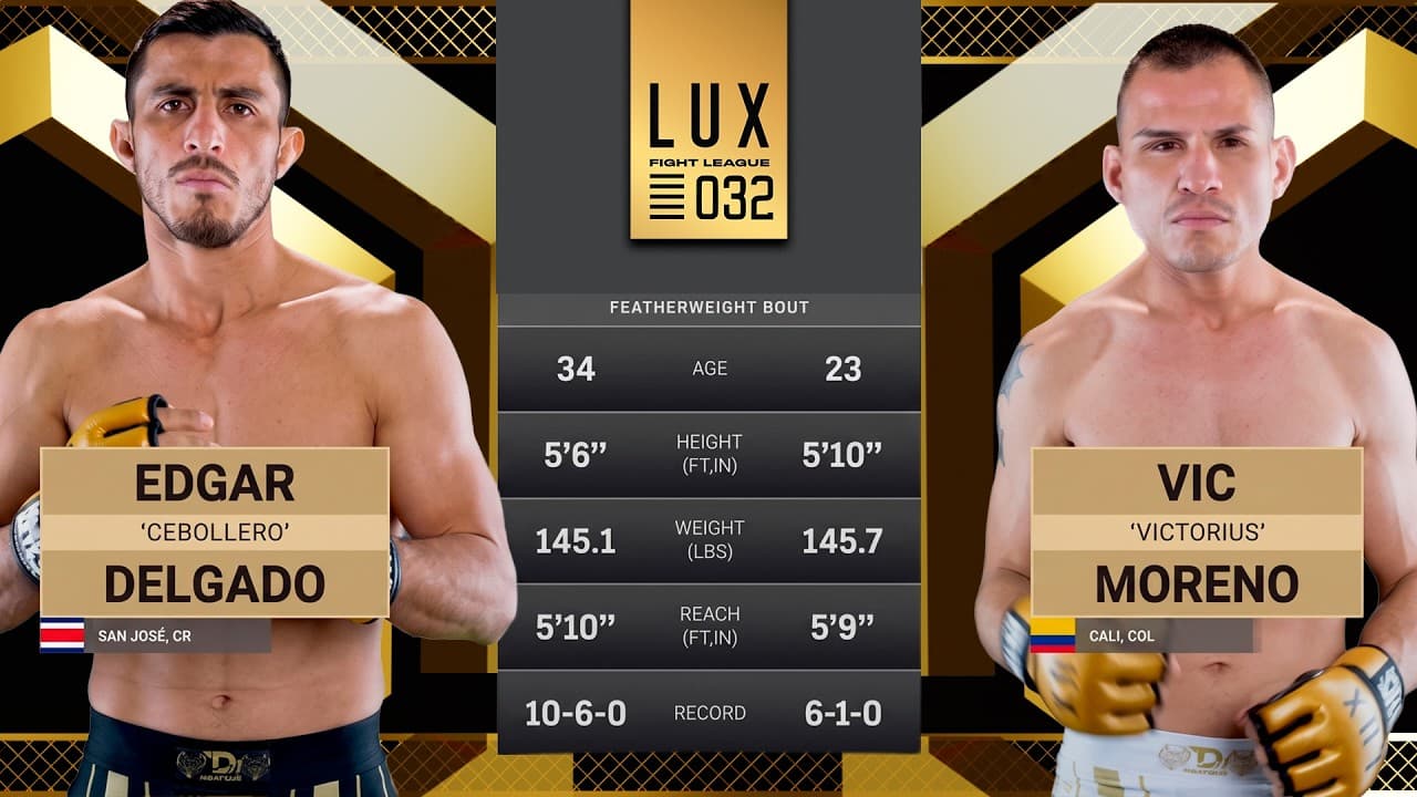 Edgar Cebollero vs Vic Moreno, ¡una pelea llena de acción en LUX 032!