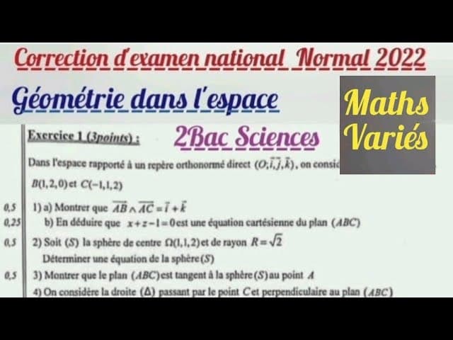 Géométrie dans l'espace. 2 Bac