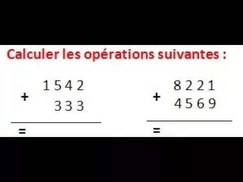 Maths 6ème -  Les opérations : Addition Soustraction Multiplication Division