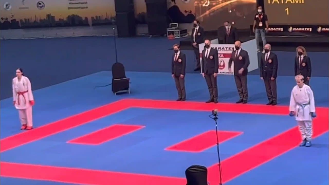 FEMALE KUMITE  -61 K.G REPECHAGE MATCH.. SHOSTAK DIANA UKRAINE (AKA🔴) VS RODINA ANNA RUSSIAN (AO🔵)..