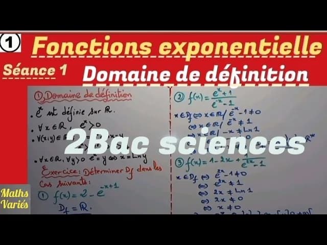 Fonctions exponentielles. 2 Bac