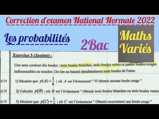 Les probabilités. 2 Bac