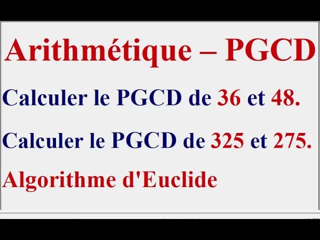Arithmétique - Nombres premiers - 3éme