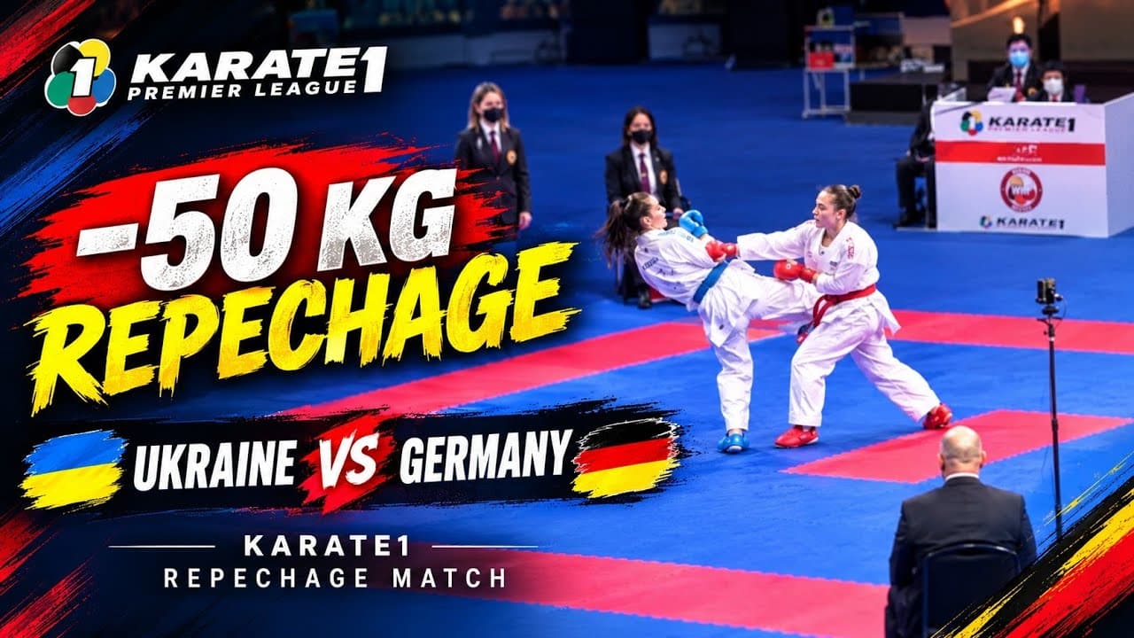 -50 K.G Female Repechage Match. Kryva Kateryna Ukraine (AKA🔴) VS Hubrich S. Germany (AO🔵).. KARATE 1