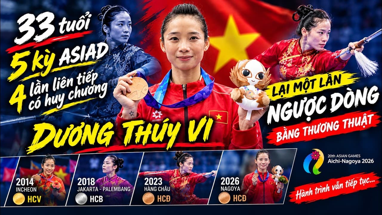 33 TUỔI – 5 KỲ ASIAD – 4 LẦN LIÊN TIẾP CÓ HUY CHƯƠNG: CÂU CHUYỆN VỀ CÔ GÁI VÀNG DƯƠNG THÚY VI