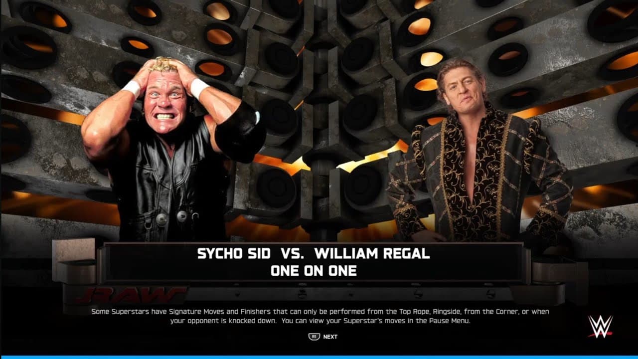 Sycho Sid vs William Regal. Raw. WWE 2K25