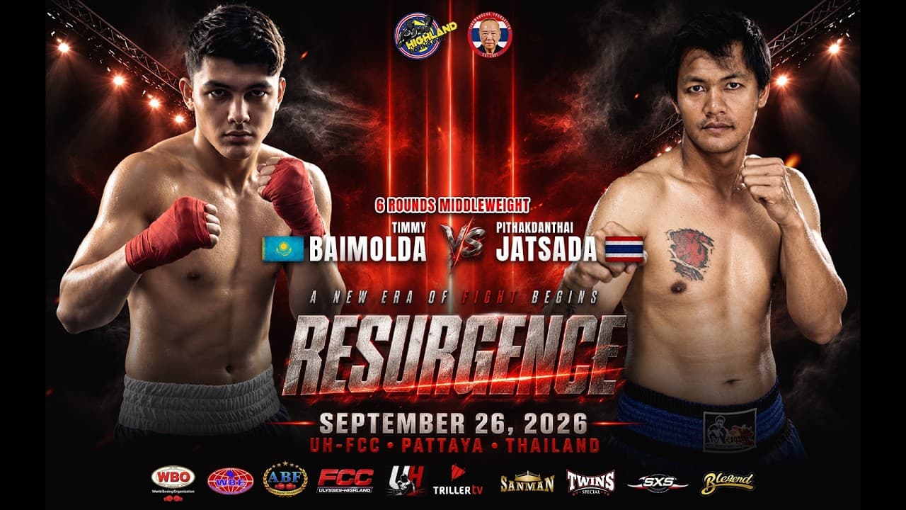Timmy Baimolda 🇰🇿 VS Jatsada Pithardnthai 🇹🇭  Sep 26, 2026  Pattaya, Thailand