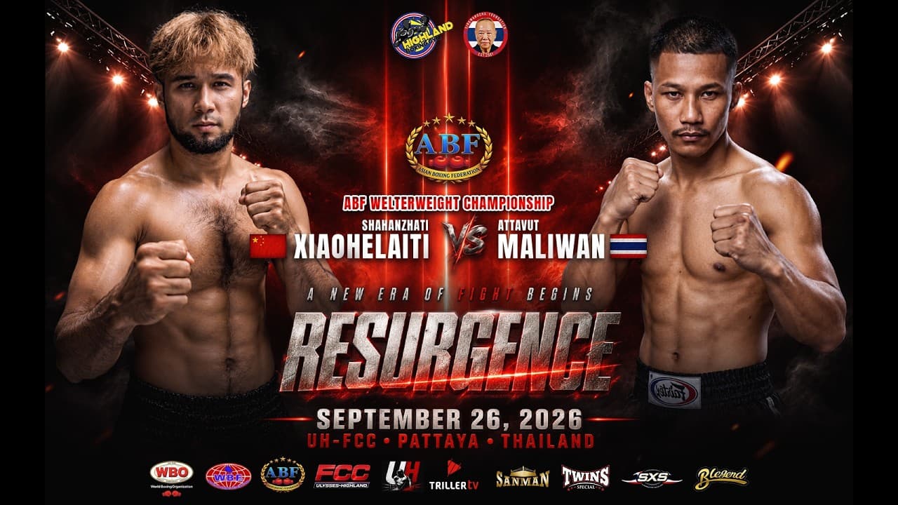 Shahanzhati Xiaohelaiti 🇨🇳 VS Attavut Maliwan 🇹🇭 | Sep 26, 2026 | Pattaya, Thailand
