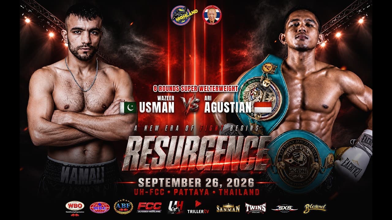 Usman Wazeer 🇵🇰 VS Ari Agustian 🇮🇩  Sep 26, 2026  Pattaya, Thailand