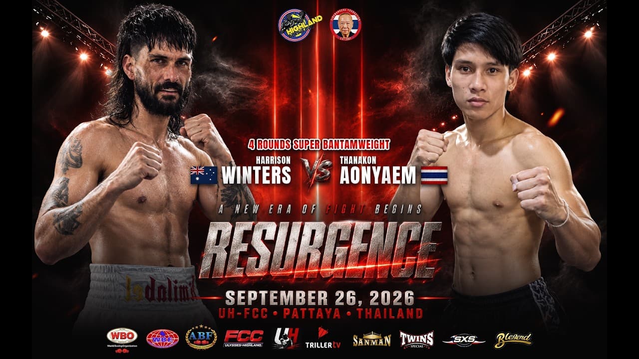 Harrison Winters 🇦🇺 VS Thanakon Aonyaem 🇹🇭  Sep 26, 2026  Pattaya, Thailand