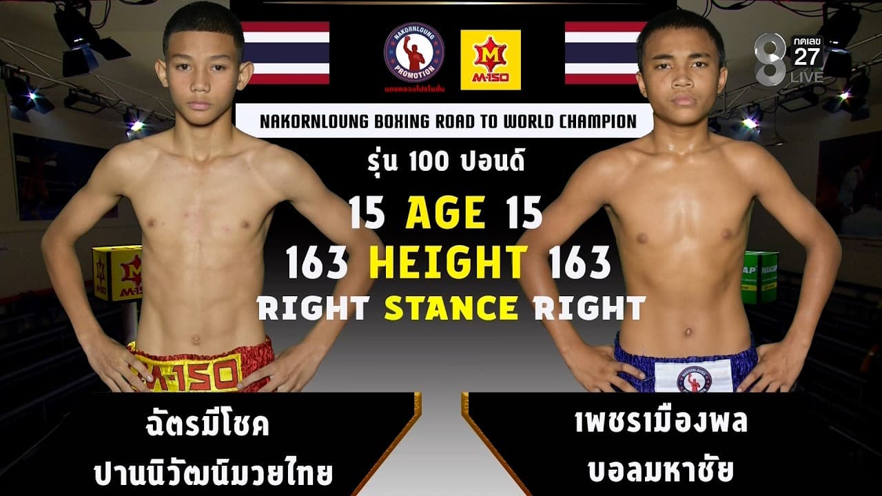 NKL BOXING | คู่ที่ 3 ฉัตรมีโชค ปานนิวัฒน์มวยไทย VS เพชรเมืองพล บอลมหาชัย
