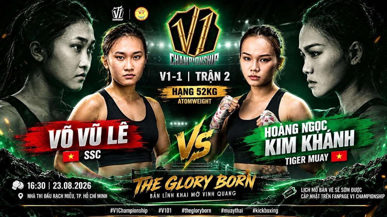 🔥V1-1 | TRẬN 2 | HẠNG 52KG | ATOMWEIGHT Hoàng Ngọc Kim Khánh (Tiger Muay) vs Võ Vũ Lê (SSC)