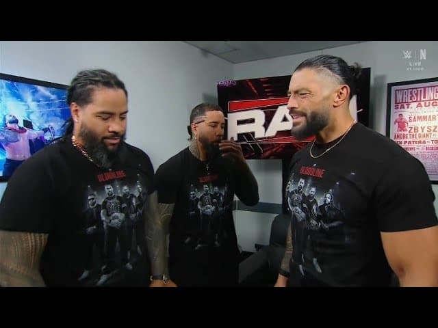 Roman Reigns & The Usos backstage segment _WWE Raw 5 October 2026