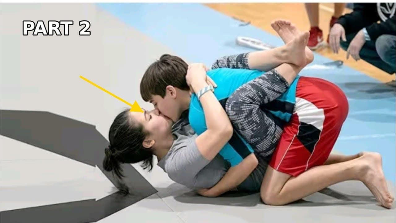 Girl vs Boy 😱🔥 \ Boy Starts Dictating the Match, Then She Interrupts*/ #wrestling​ #mma​