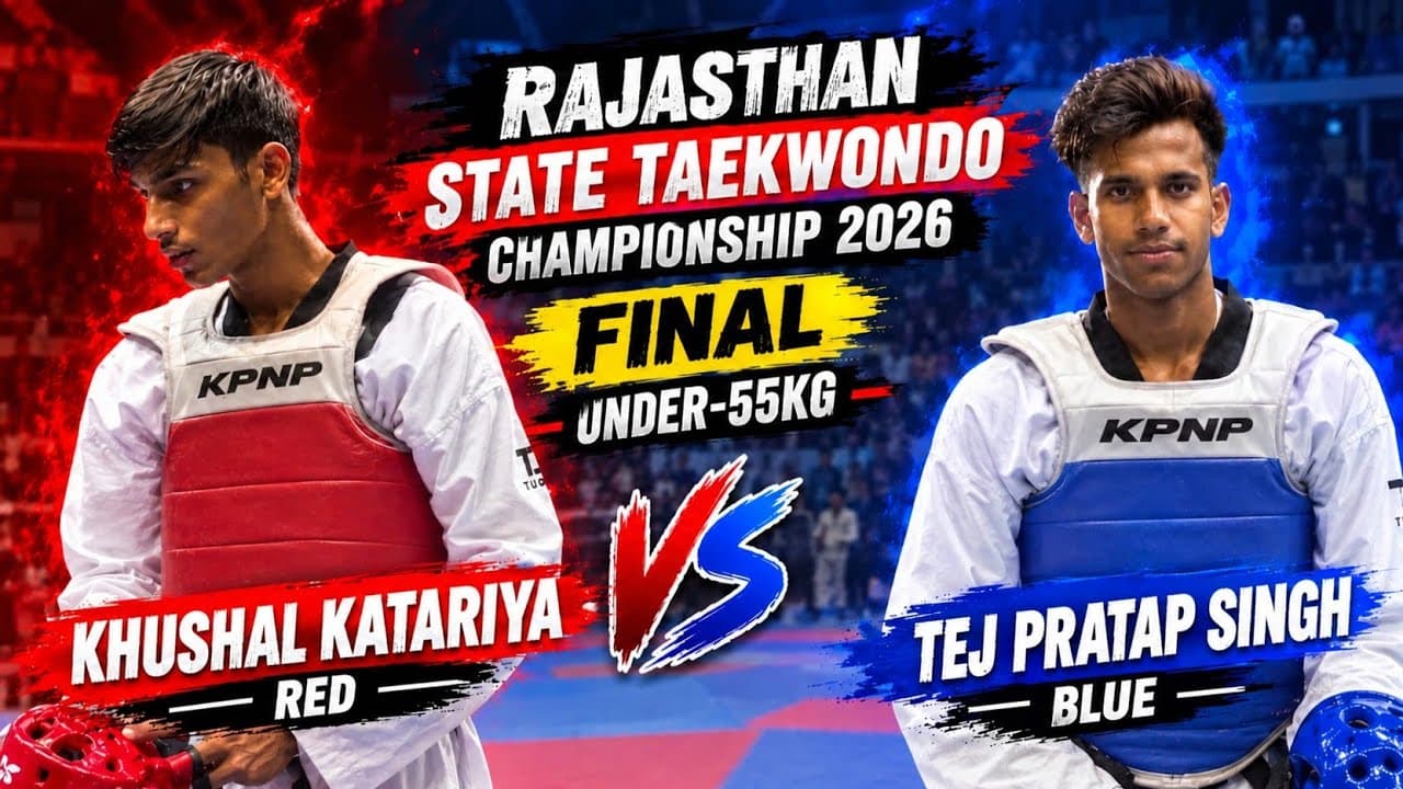 Khushal Katariya (🔴) vs Tej (🔵) 🥋🔥 | Boys Under-55kg FINAL | Taekwondo