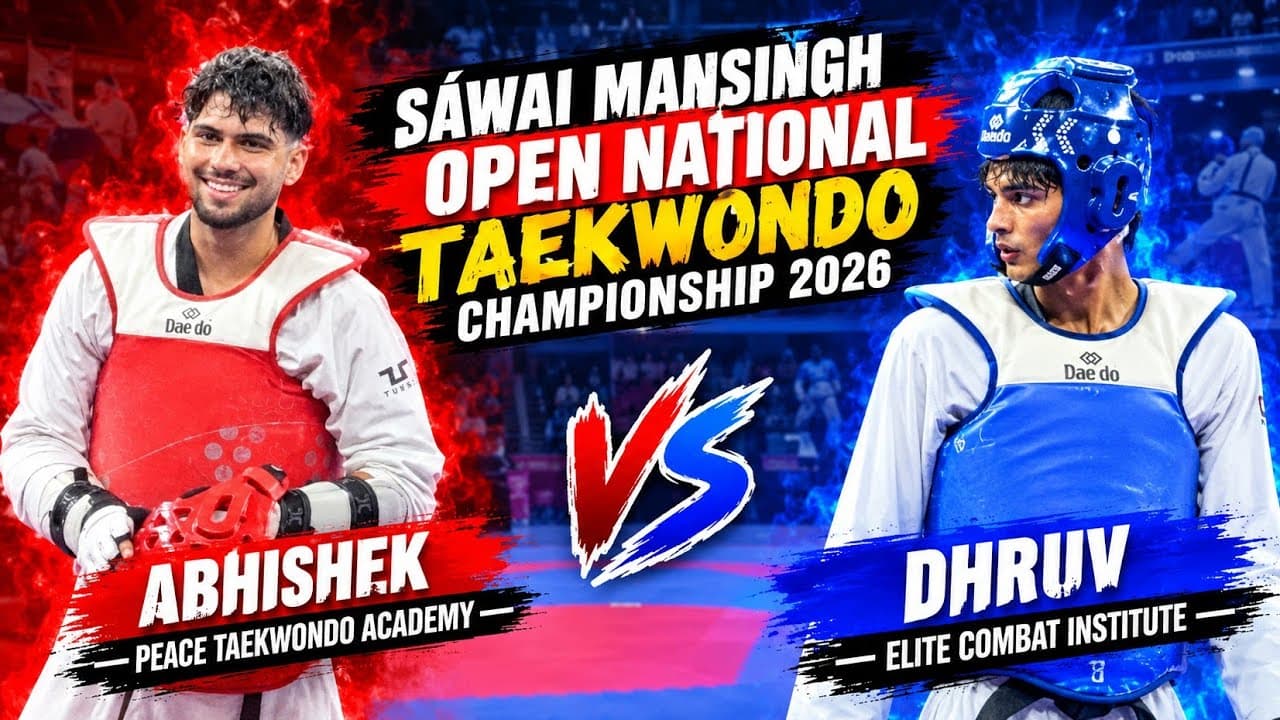🔴Abhishek vs Dhruv 🔵🔥 | Taekwondo Match #indiataekwondo #fight
