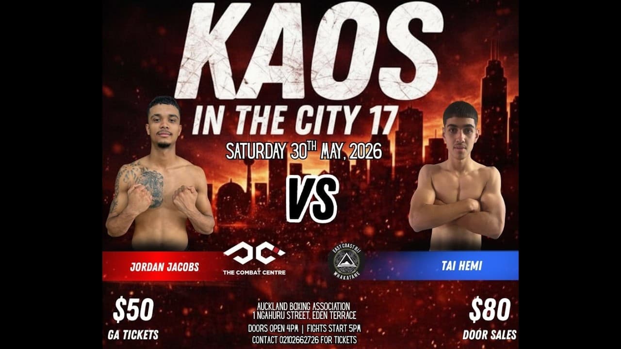 KAOS ON THE CITY 17: JORDAN JACOBS vs TAI HEMI | K1 Boxing Fight