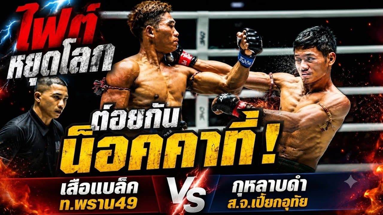 ไฟต์หยุดโลก ต่อยกันน็อคคาที่ เสือแบล็ค ท.พราน49 vs กุหลาบดํา ส.จ.เปี๊ยกอุทัย 2026-07-14 18:36